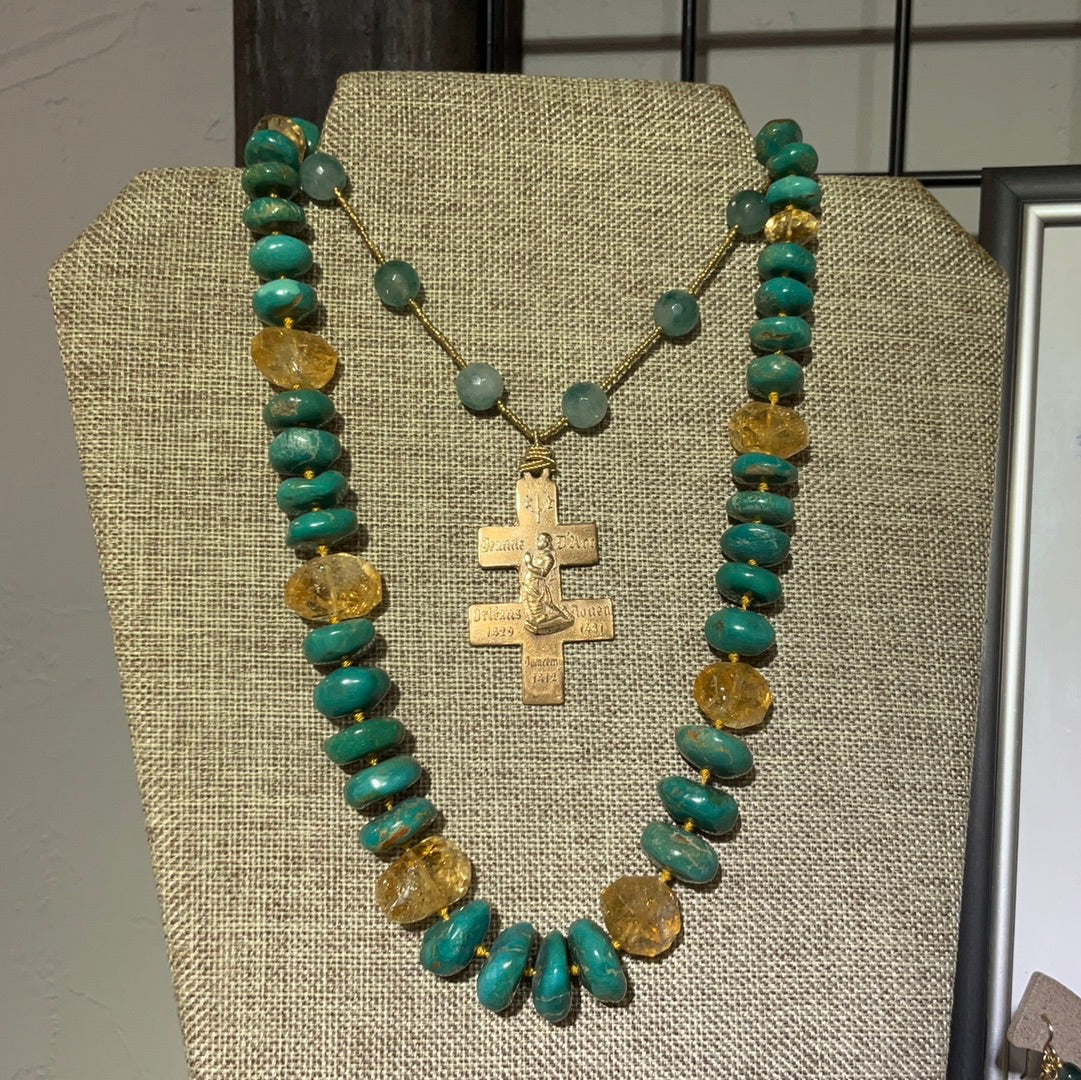 Turq w/citrine neck 16-20"