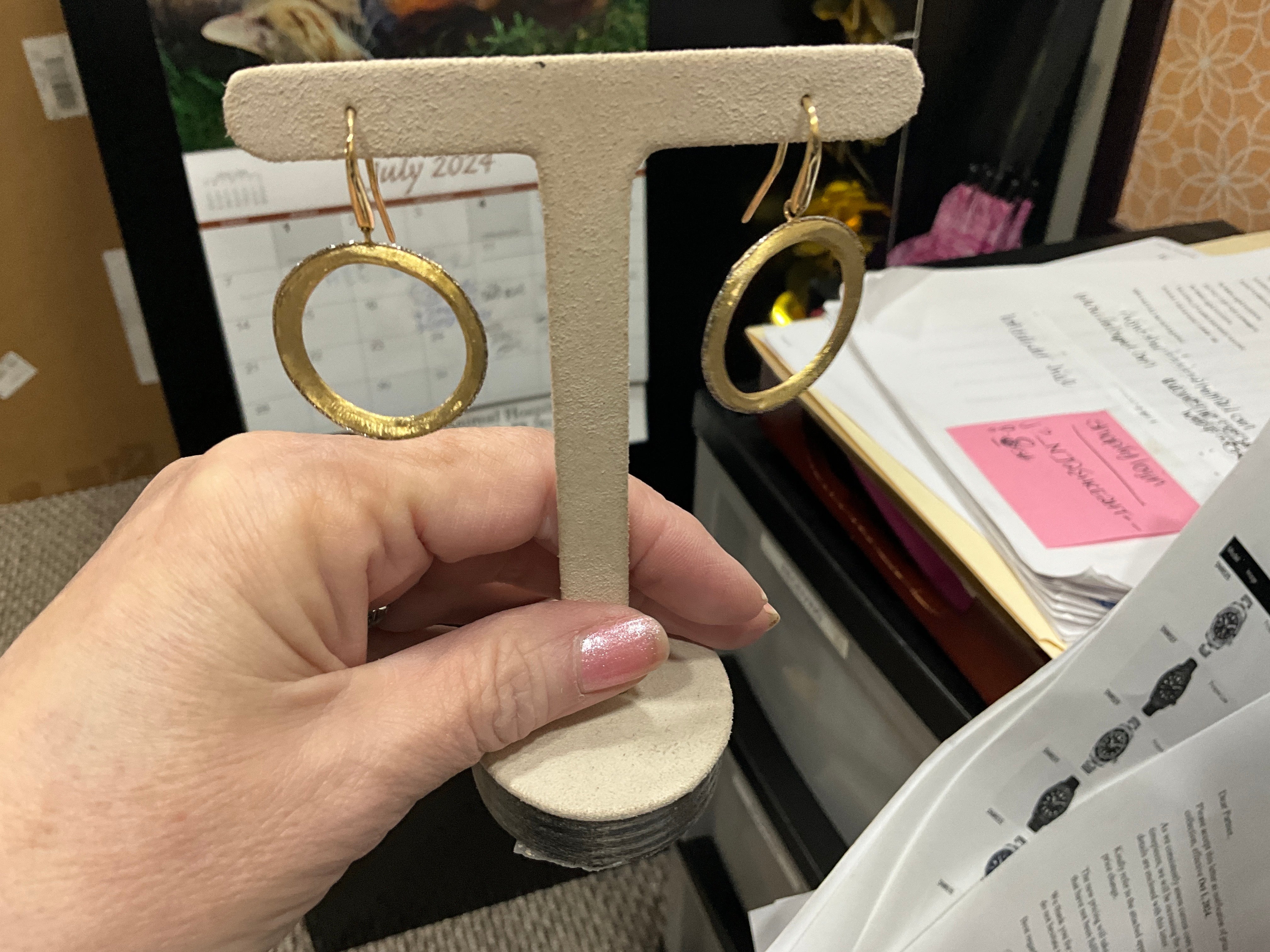 14K Yellow/White Earring