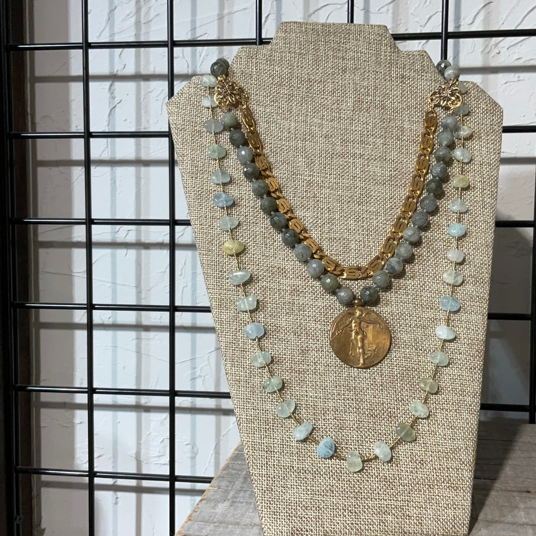 Belgian medal Labradorite