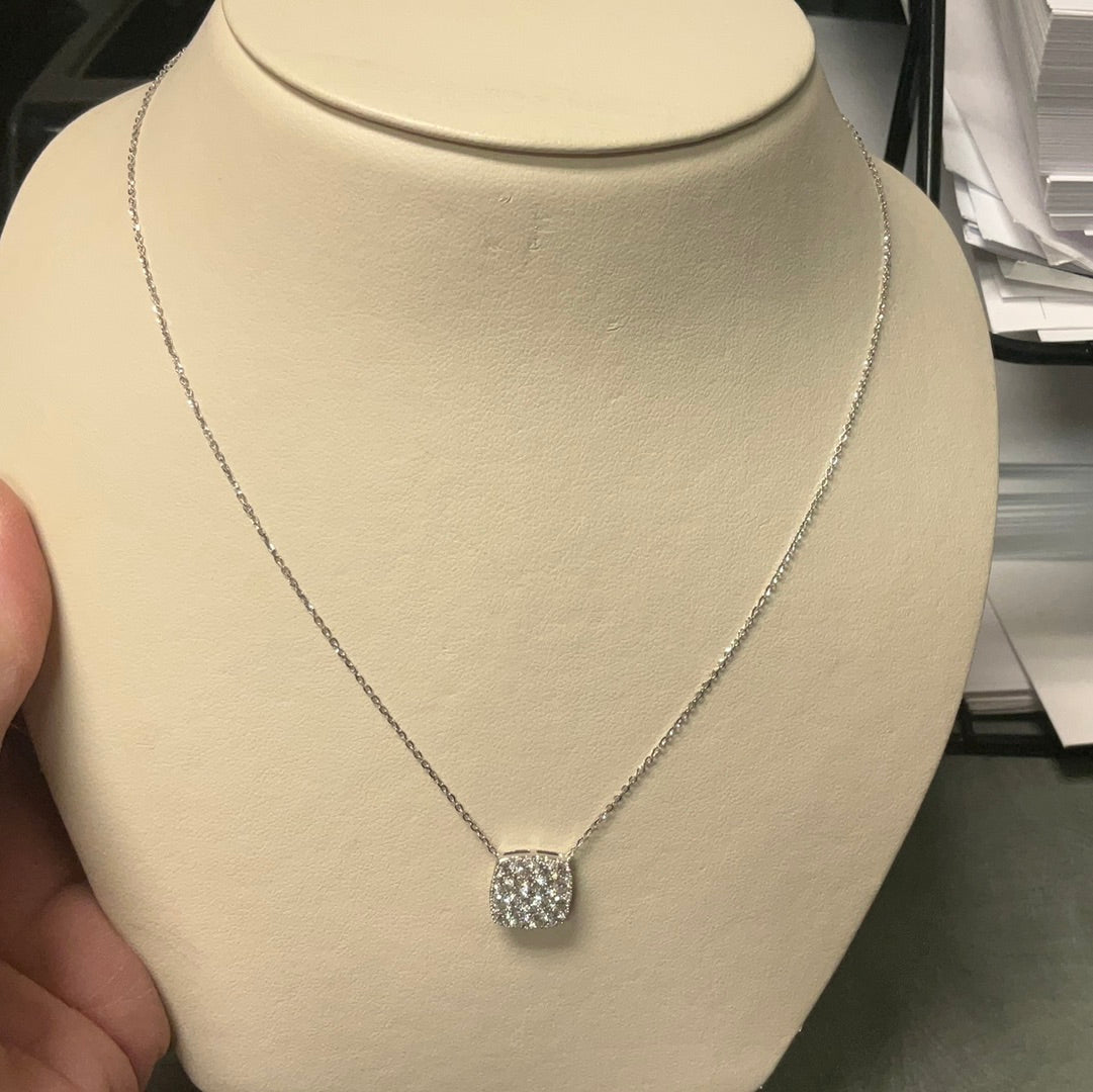 14kw 1.01 CT Dia Pendant 16"-18"
