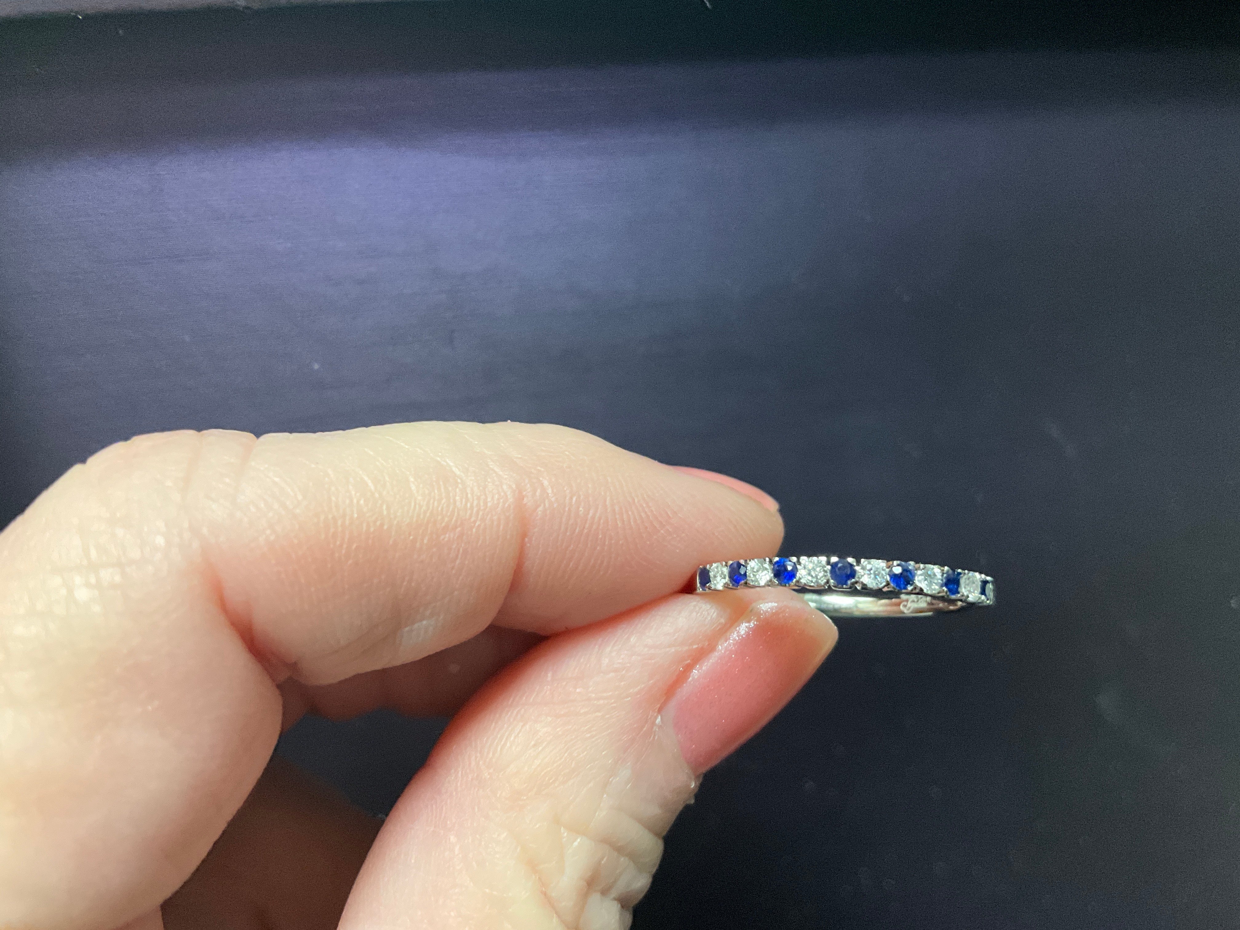 14KW .16 Sapphire/.13 Diamond Ring