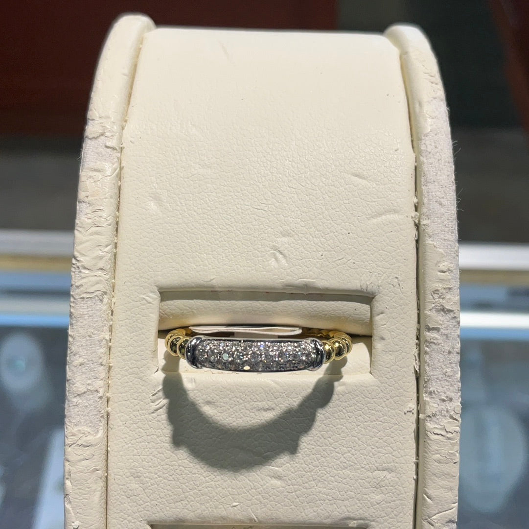 14k Pave Bar Top Ring