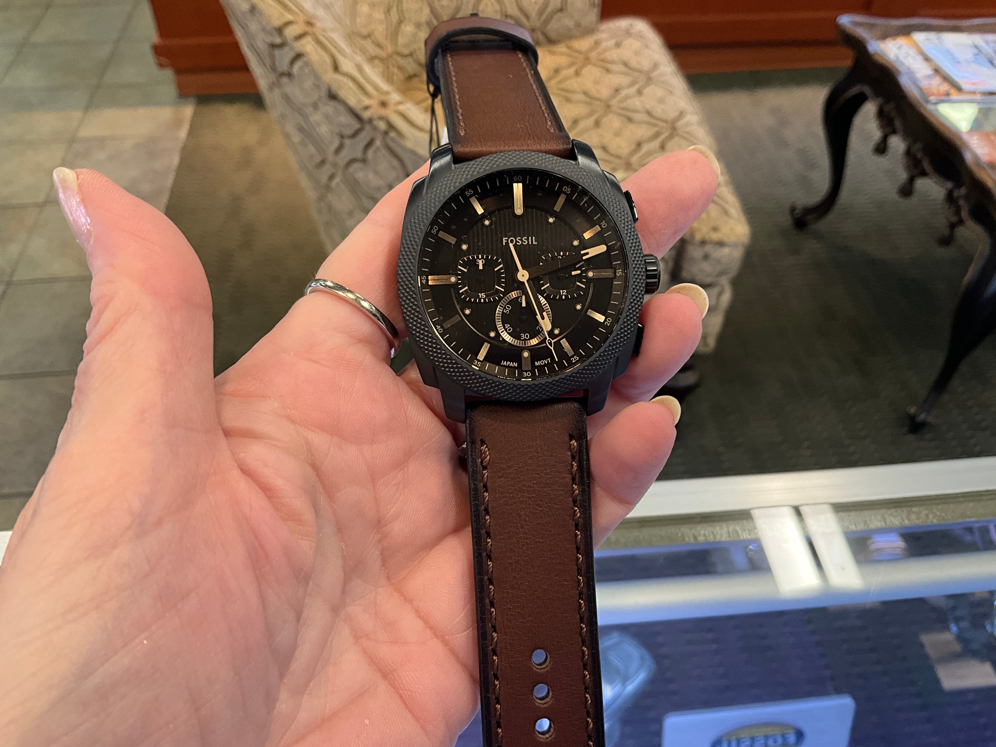 Machine Chronograph Brown Leather Watch