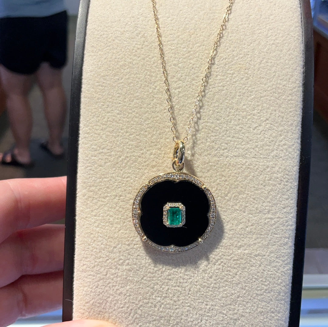 14ky Blk onyx/Dia.37 circle
