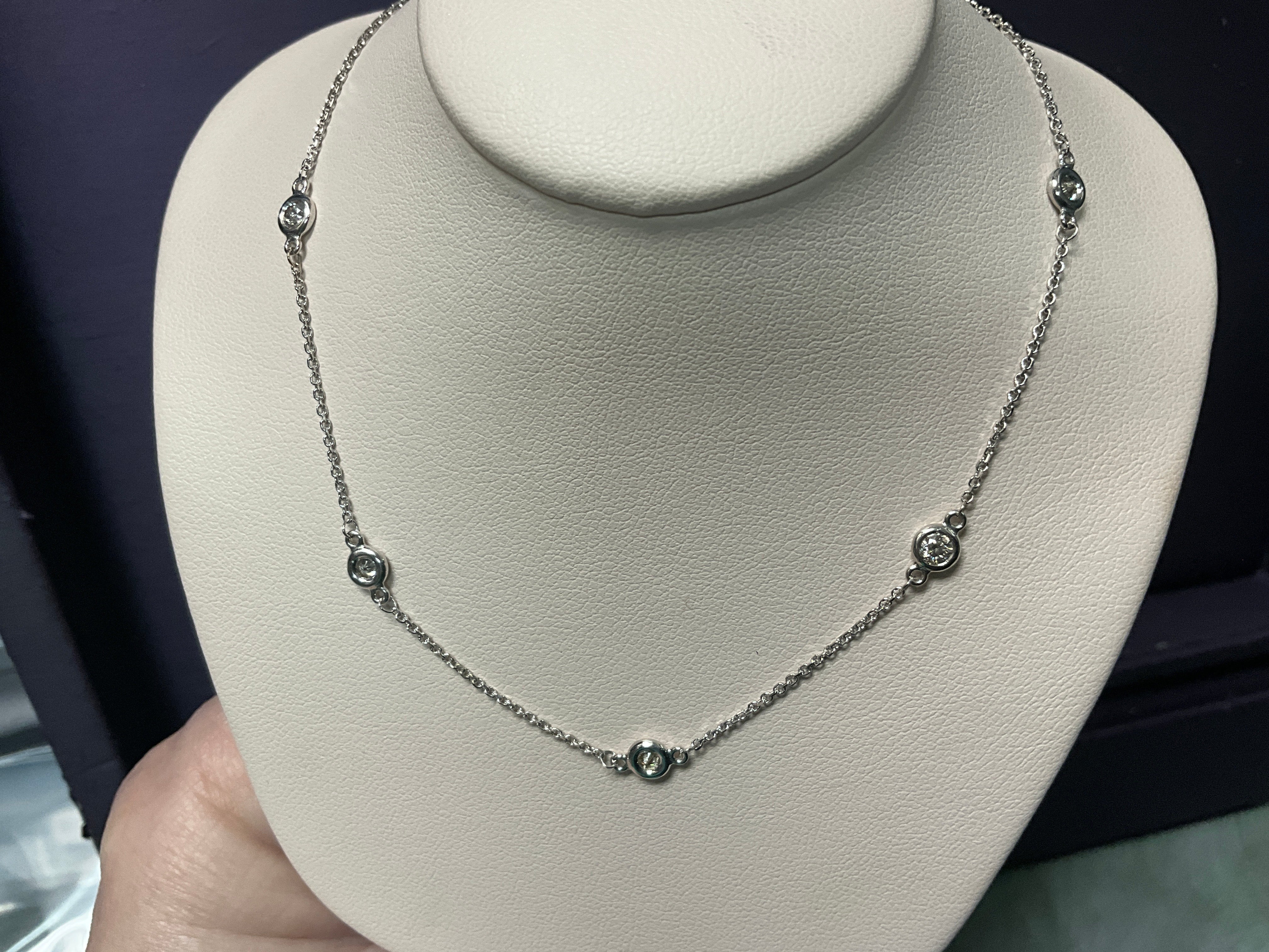 14KW 1.03 Ct Bezel Necklace