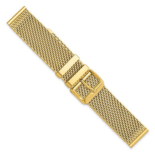 18mm Gold-tone Stainless Steel Mesh 2-Piece Watch Strap