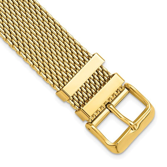 18mm Gold-tone Stainless Steel Mesh 2-Piece Watch Strap