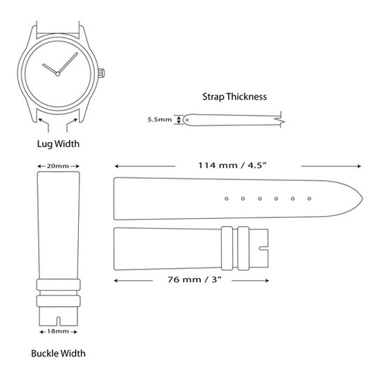 20mm Blue Crocodile Grain Chrono Silver-tone Buckle Watch Band