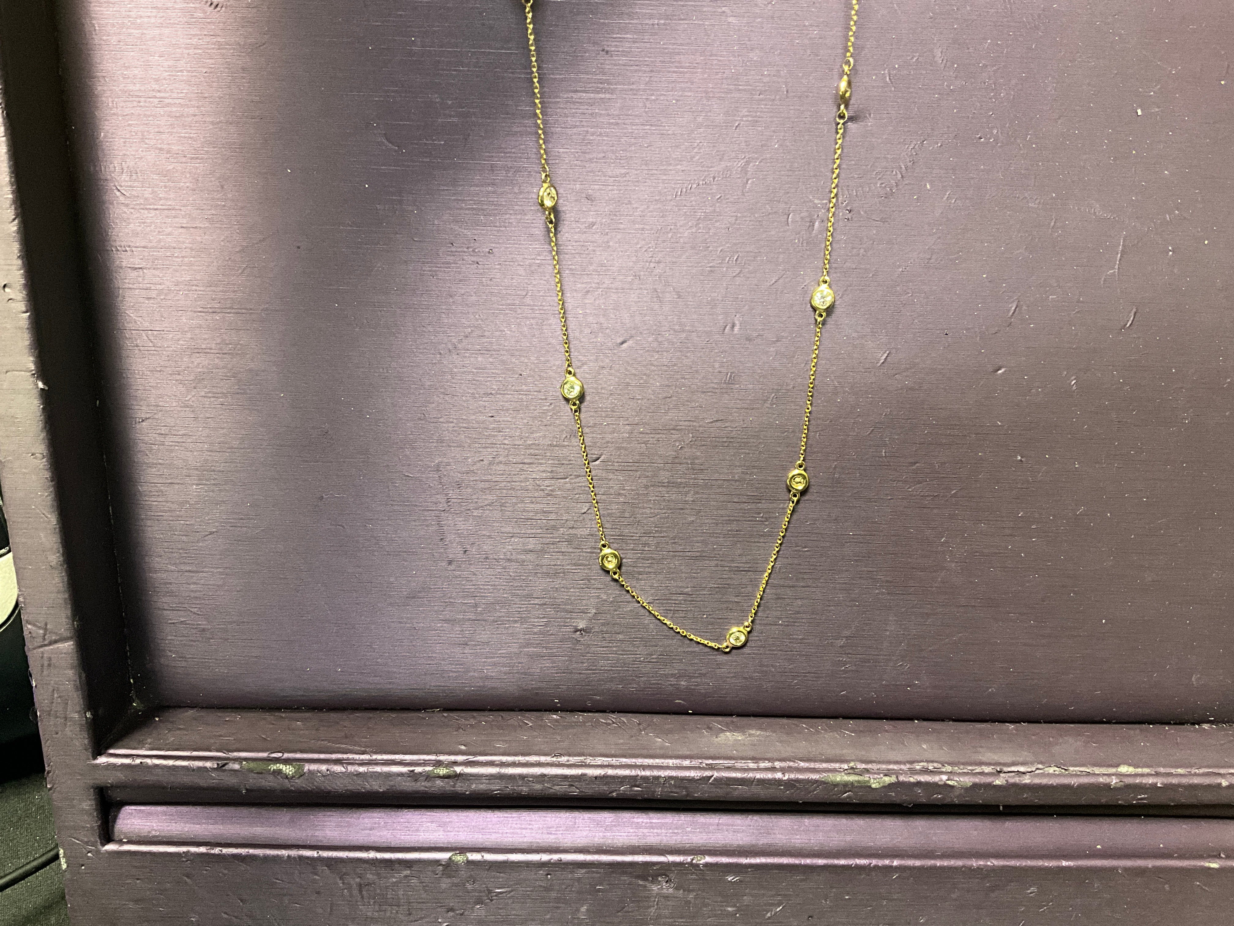 14KY 1.03 Ct Bezel Necklace