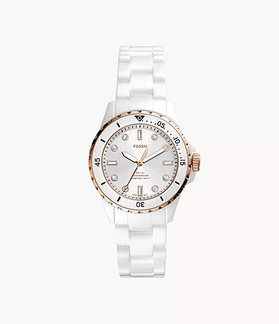 FB-01 Three-Hand White Ceramic Watch