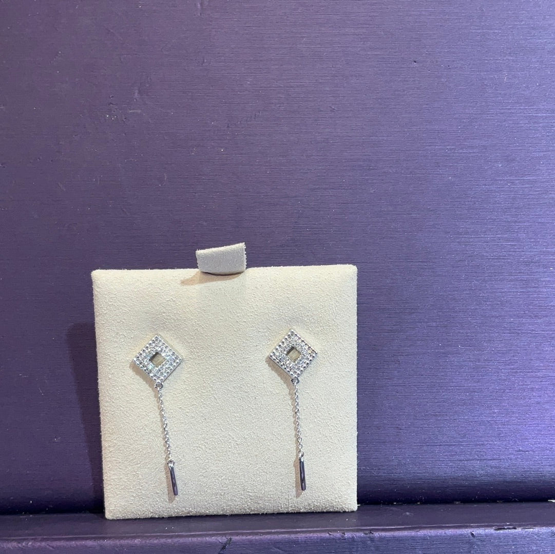 14k .12TW Dia Drop Earrings
