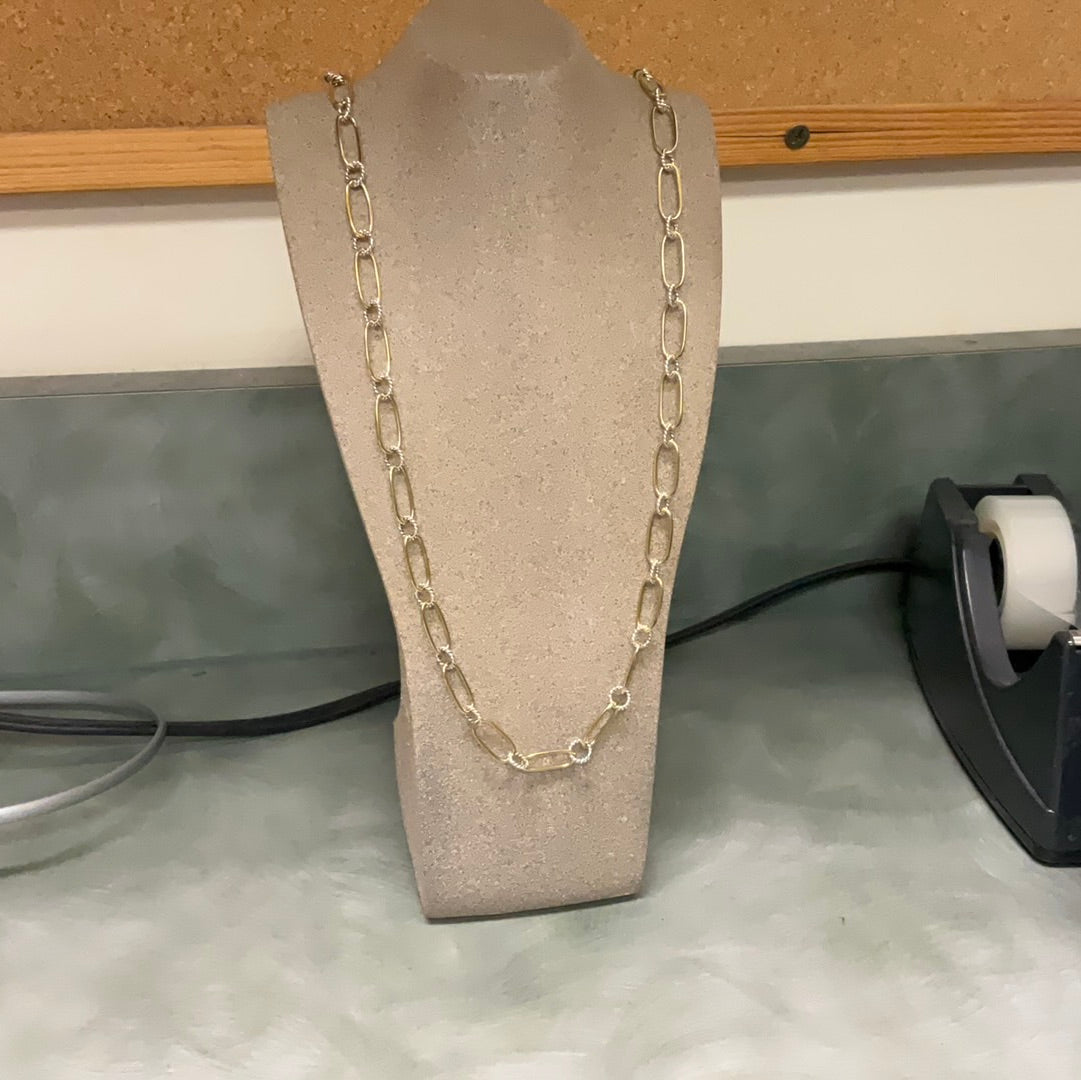 Winding Way Paper Clip Chain - Brass - 30"