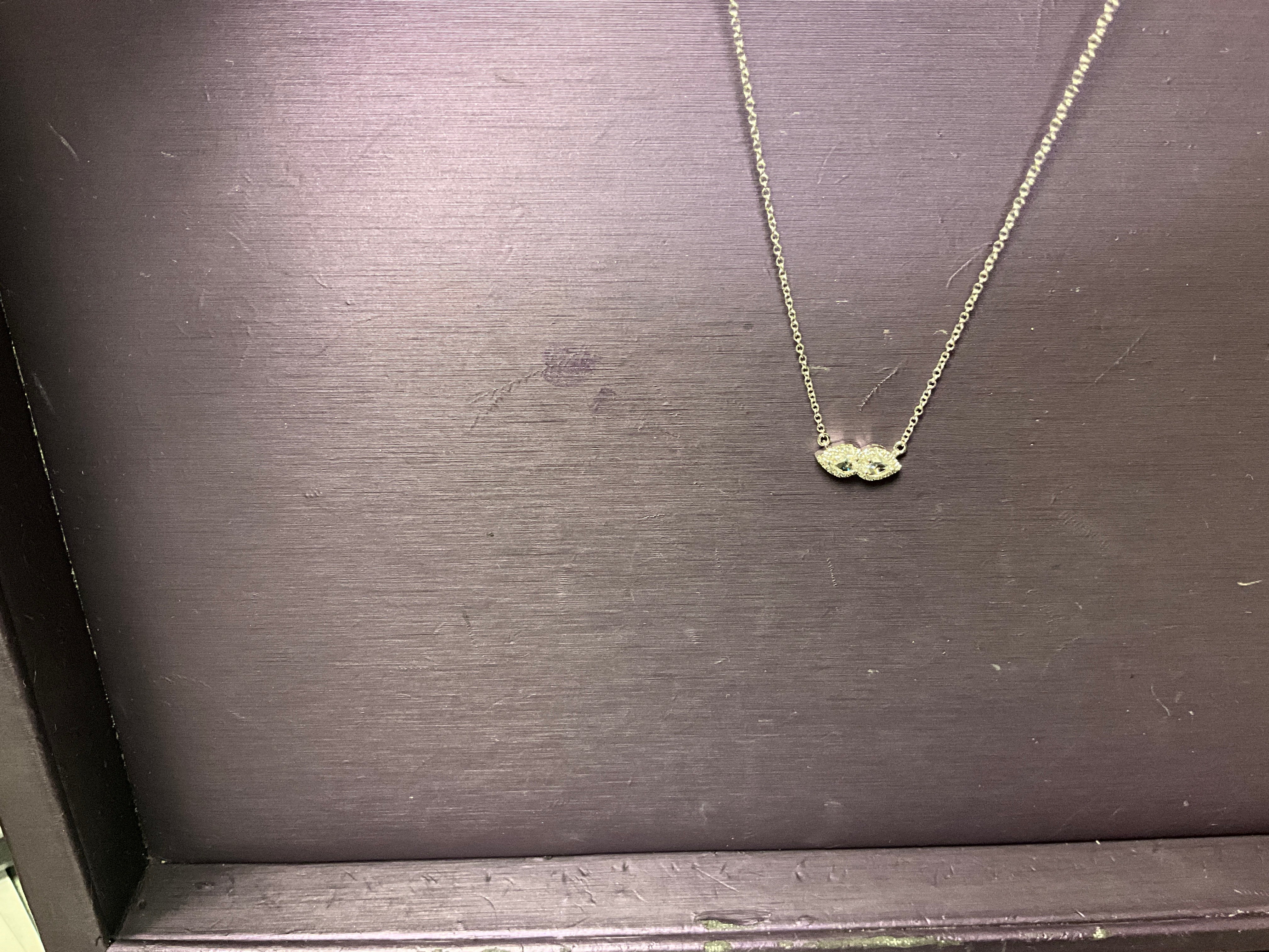 14KW Dia 2 Pear Necklace .28