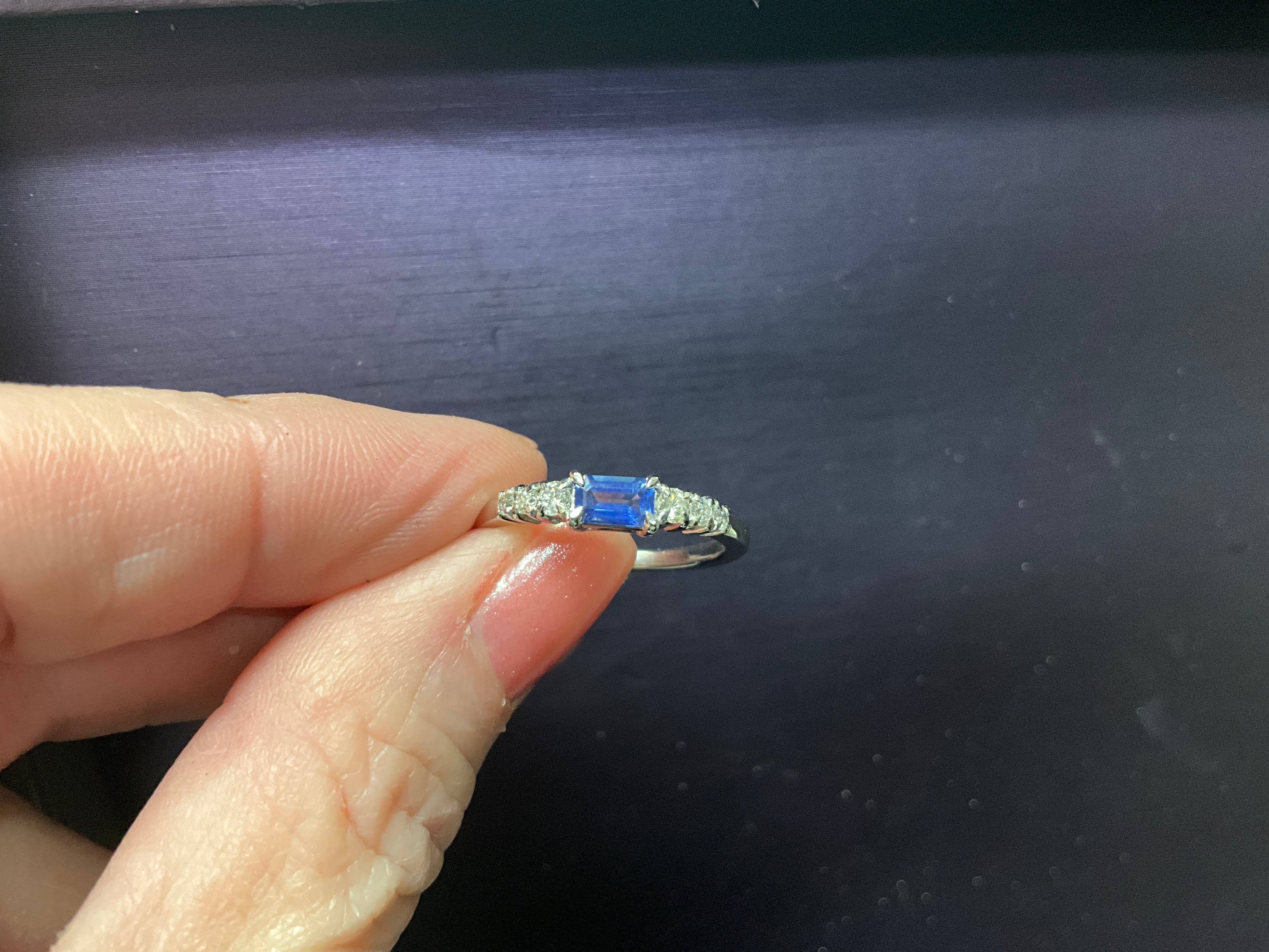 14KW .32 Sapphire/.24 Diamond Ring