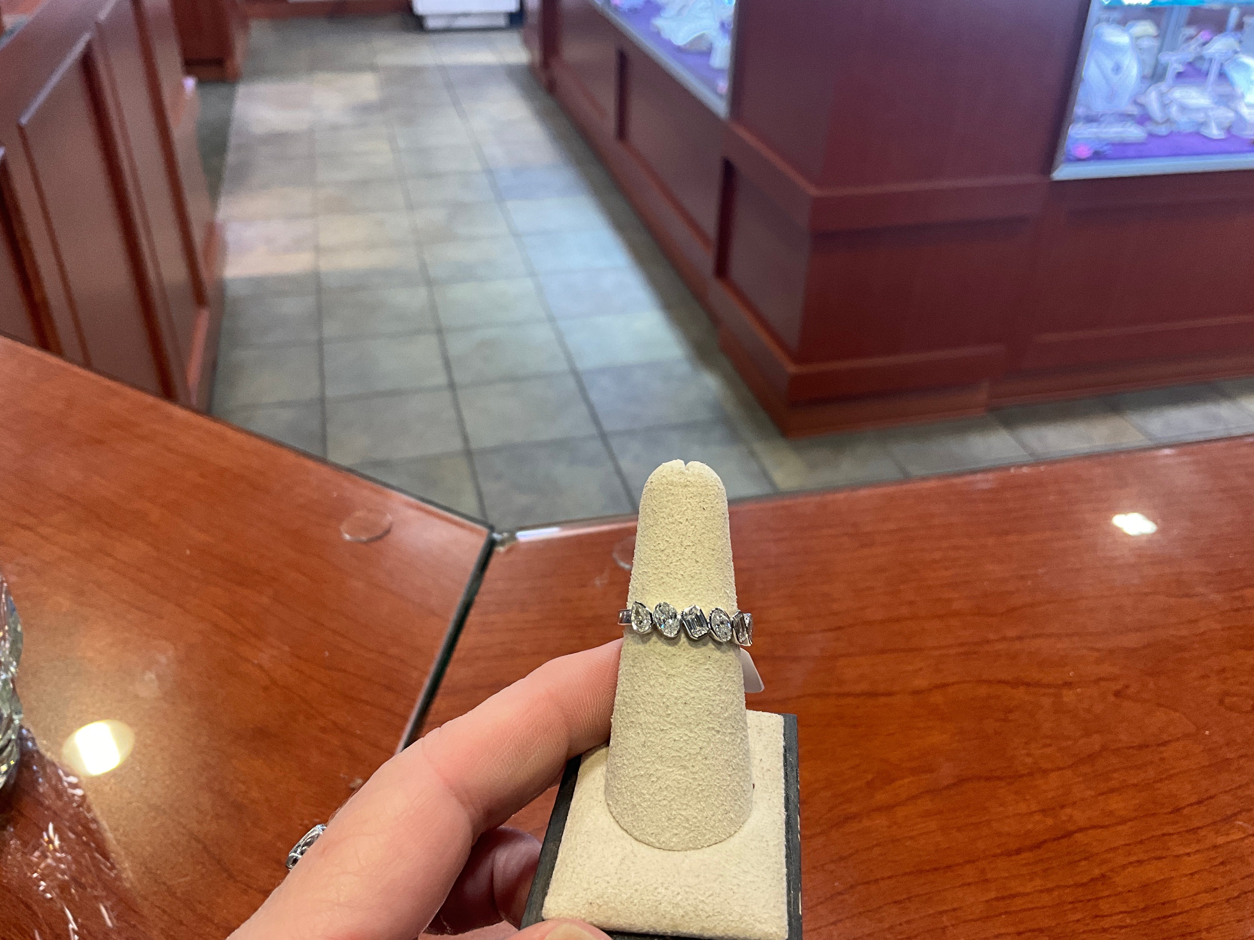 18KW .32 Pear/.35 Oval/.28 Emerald Ring