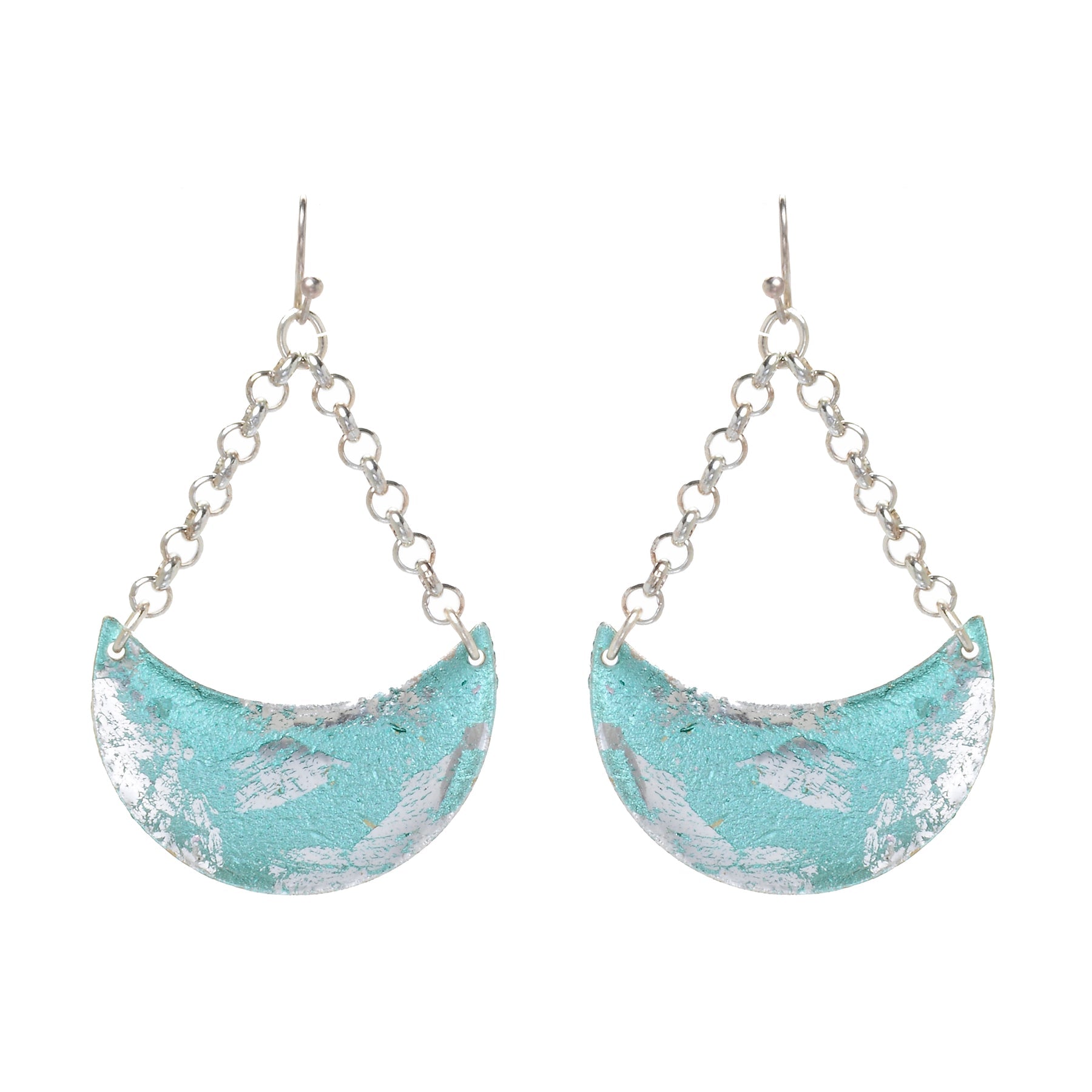 Turquoise Crescent Earrings