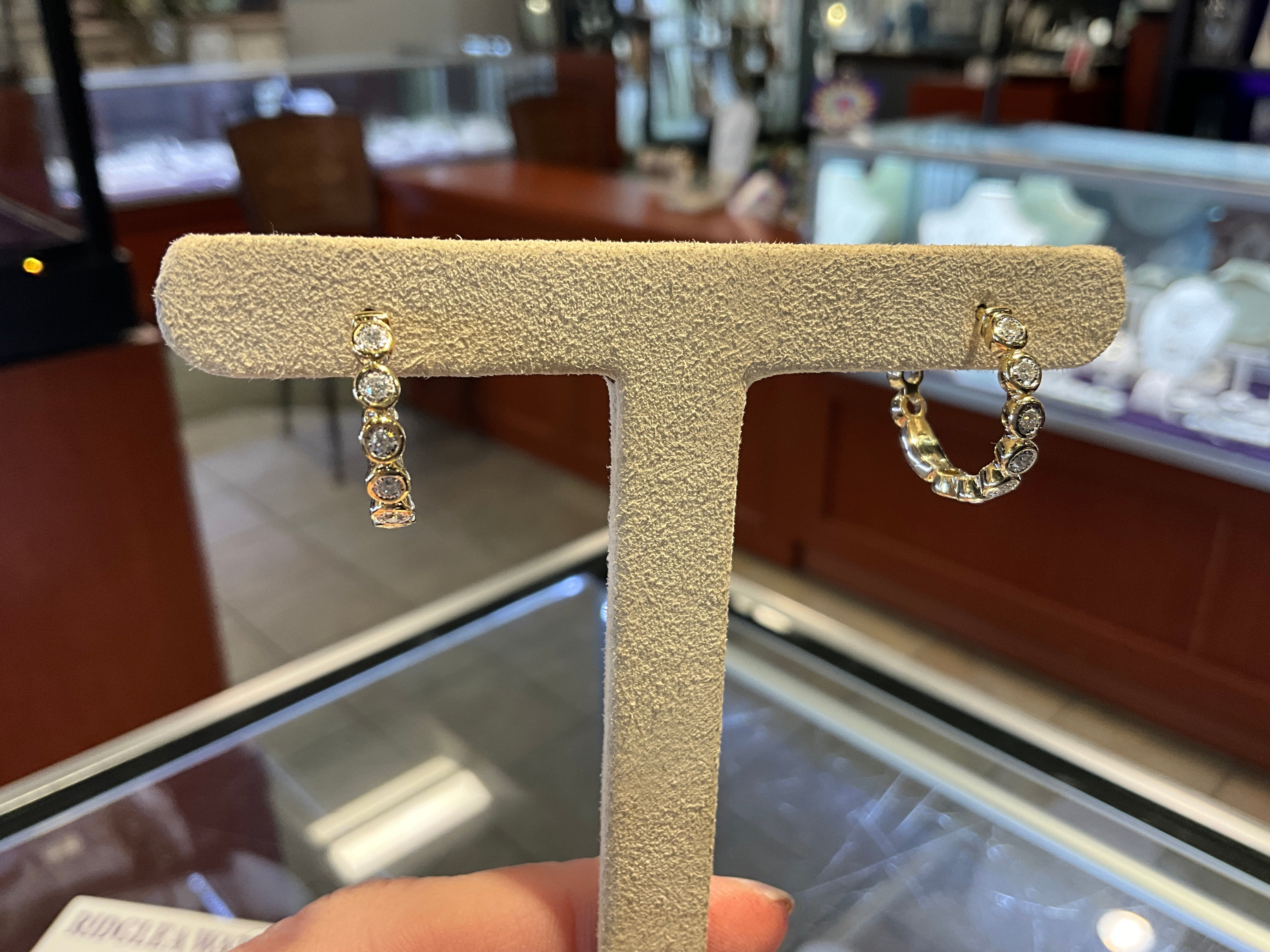 14KY Dia Bezel .22CT Earrings