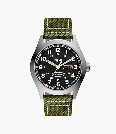 Defender Solar-Powered Olive Nylon Watch