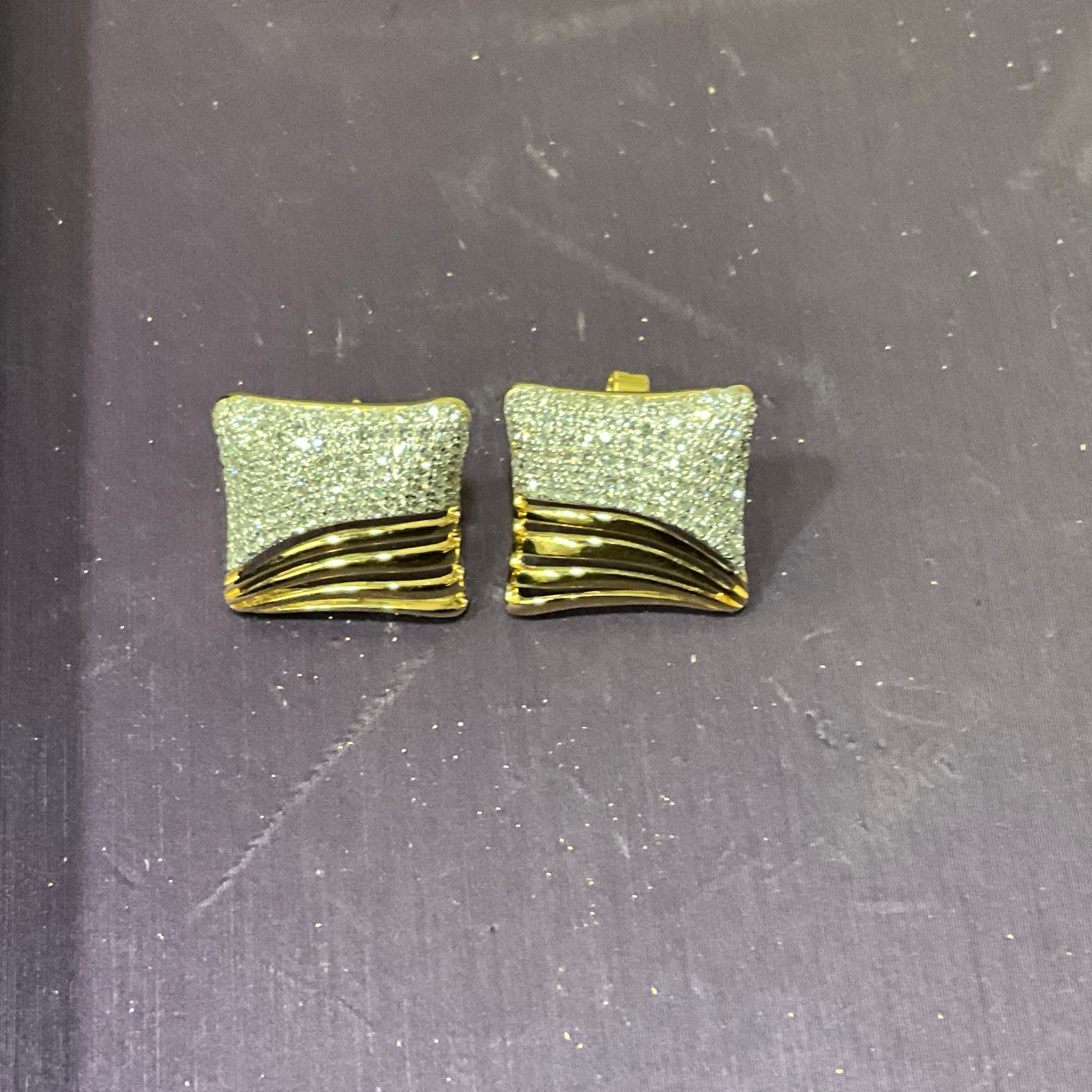 14KY .74CTW Diamond Pillow Earrings