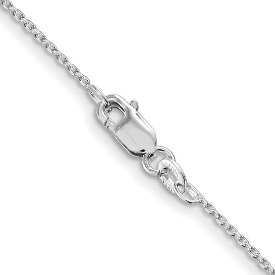 Sterling Silver Rhodium-plated 1.25mm 16" Diamond-cut Forzantina Cable Chain