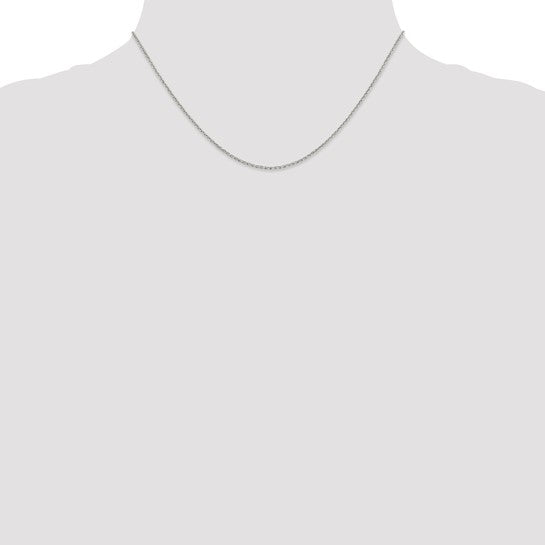 Sterling Silver Rhodium-plated 1.25mm 16" Diamond-cut Forzantina Cable Chain
