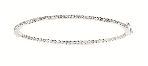 1/2 Ctw. Diamond Bangle Bracelet In Sterling Silver