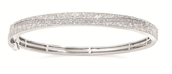 1/2 Ctw. Diamond Bangle Bracelet In Sterling Silver