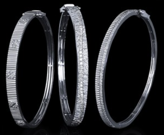 1/2 Ctw. Diamond Bangle Bracelet In Sterling Silver