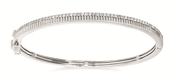 1/2 Ctw. Diamond Bangle Bracelet In Sterling Silver