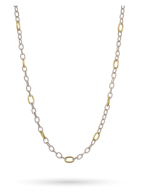 Twisted Link with Brass Rings Chain - 20"