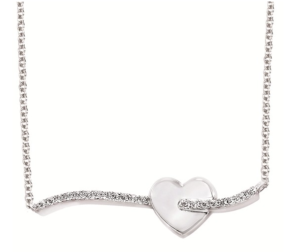 .08 Ctw. Diamond Heart Necklace In Sterling Silver