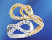 14KWY .66 Diamond Double Swirl Ring