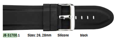 Black PU Silicone band with white buckle