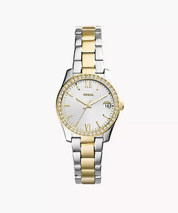 Scarlette Mini Three-Hand Date Two Tone Stainless Steel Watch