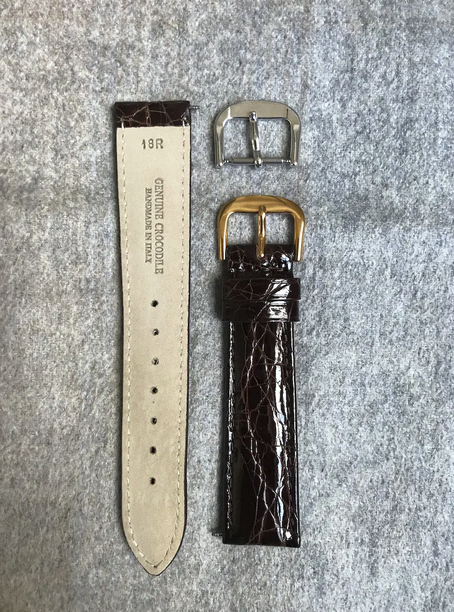 Genuine Crocodile Watch Strap 144 ( new sizes taper to 14mm at buckle - also fits Patek Philippe® )