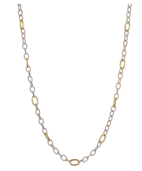 Twisted Link with Brass Rings Chain - 18"