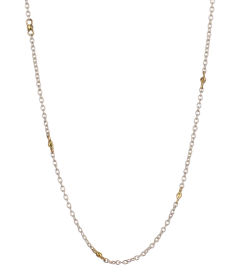 Thin Cable with Brass Beads Chain - 18"