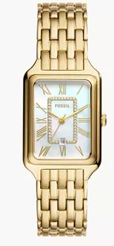 Raquel Three-Hand Date Gold-Tone Stainless Steel Watch MOP Dial