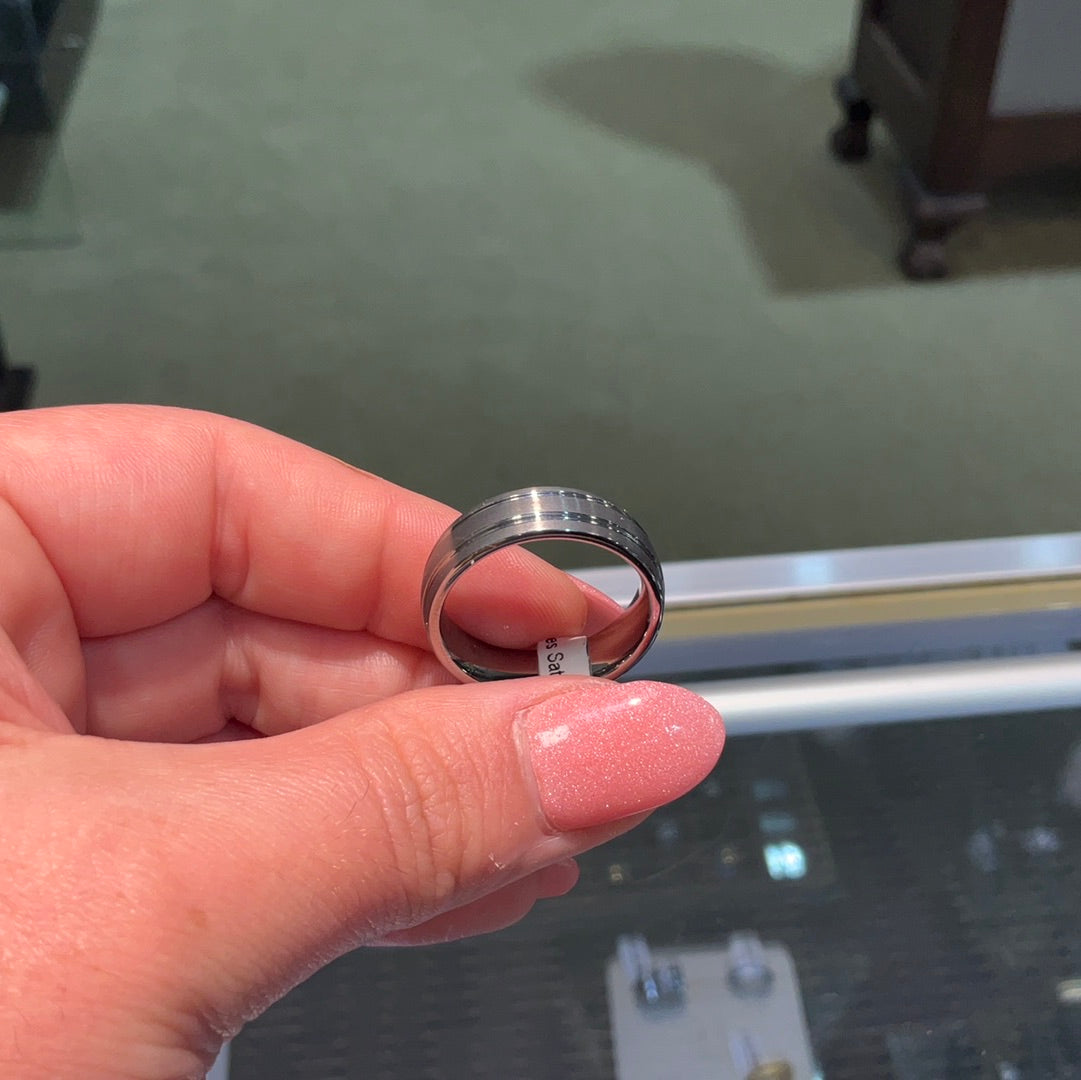Tungsten 7mm Grooves Satin/Pol-10