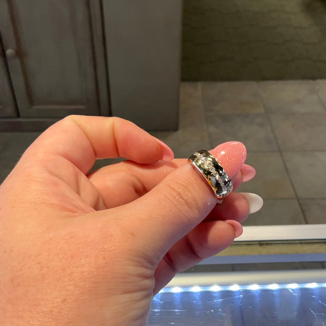 14ky Dia.37 Curve ball ring