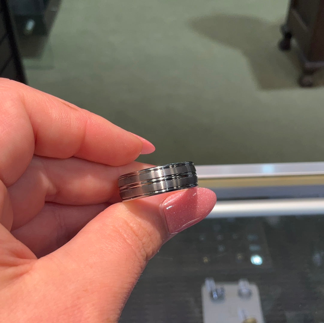 Tungsten 8mm Satin/Polish Groo-10