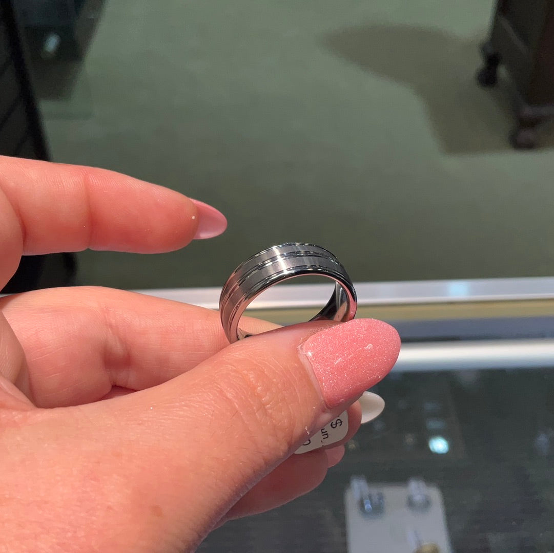 Tungsten 8mm Satin/Polish Groo-10