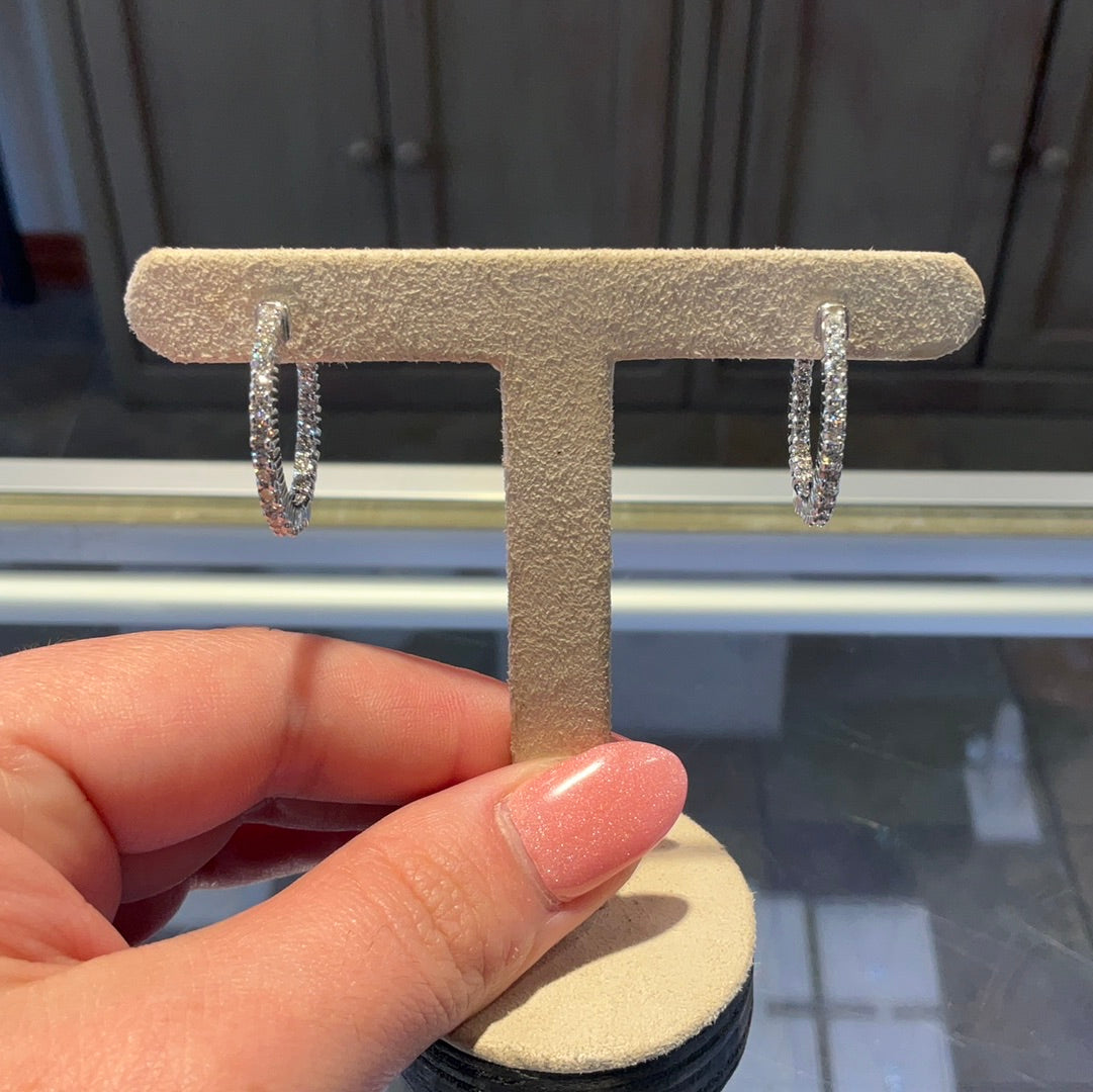 1.31 ctw oval diamond hoop earr