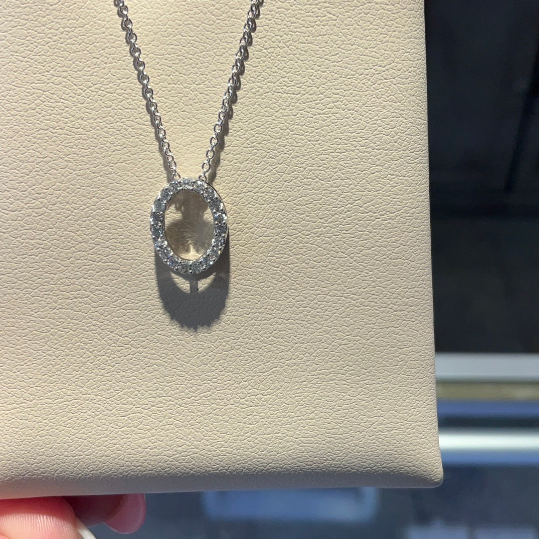 14KW .14CT Dia Oval Necklace